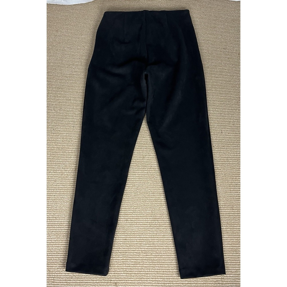 Banana Republic Size 8 Women Devon Pants‎ High Rise Black Faux Suede Inseam 27" - Picture 13 of 14